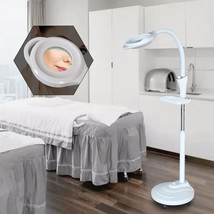 16 Diopter Rolling Floor Stand Magnifier Lamp Mag Light Magnifying Glass Lens US - £51.89 GBP