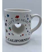 Vintage Heart Cut Out Mug “I Left My Heart In California” 10 Oz Hand Dec... - £7.73 GBP