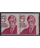1305E - 15c Misperf COD Error / EFO Pair &quot;Oliver Wendell Holmes&quot; Mint NH - $9.28 CAD