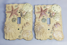  Resin Seashell Starfish Seahorse Sandollar Light Switch Plates VickiLane Vintag - £19.06 GBP