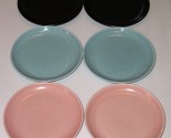 Retro Plates Vintage lot of 6 Black Pink Blue 6.5 Inches - €21,36 EUR