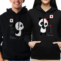 Nwt Panda PRINCESS/PRINCE Couple Matching Valentines Day Black Hoodie Sweatshirt - £15.97 GBP