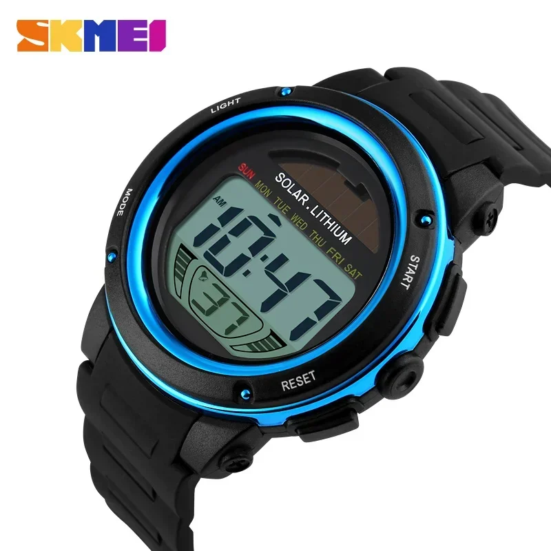 Men Solar PU Strap Wristwatches Mens Chronograph Alarm 5Bar Waterproof D... - £14.56 GBP