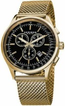 NEW Akribos XXIV AK625YGB Mens Ultimate Swiss Chronograph Black Dial Gold Watch - £47.44 GBP