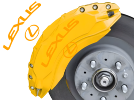 Lexus Car brake caliper badges 6pcs, gold color - $17.99