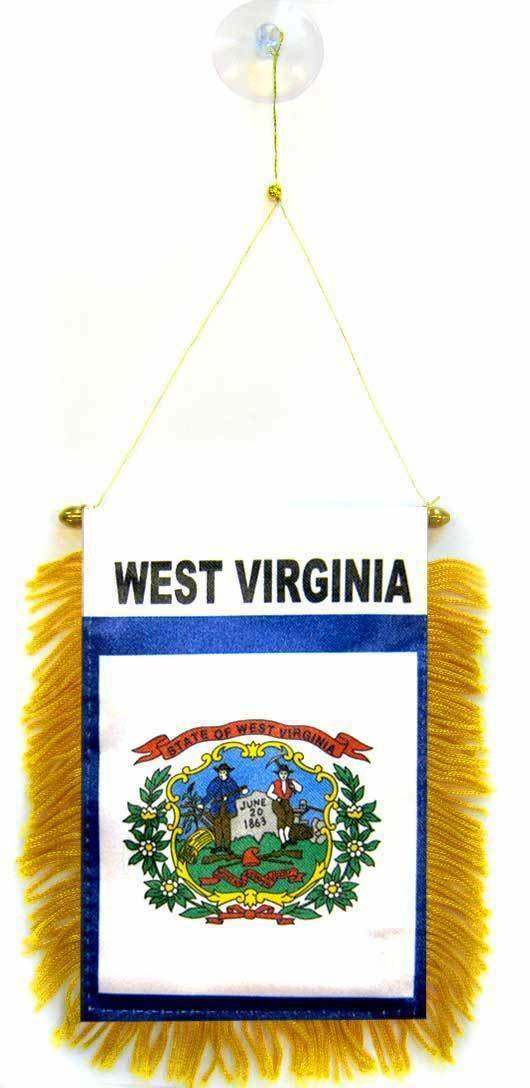 Primary image for State of West Virginia Mini Flag 4"x6" Window Banner w/suction cup