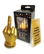 GOLDEN FINGER F U MIDDLE FINGERTROPHY TABLE NOVELTY GIFT CUSTOMIZABLE DE... - $24.74