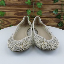 Nine West Size 8.5 Ballet Shoes Beige Fabric Women M Lucyol1 - £13.48 GBP