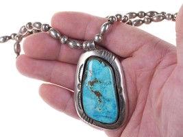 Vintage Native American Sterling Turquoise Pendant necklace - £303.97 GBP