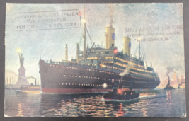 1928 Goteborg-New York Ocean Liner Steamship Swedish America Line Postcard - £16.78 GBP