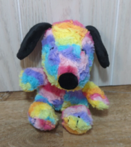 Hallmark Snoopy Plush Rainbow multi-colored stuffed puppy dog sitting - £7.77 GBP
