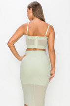 Studded Stone Cami Top &amp; Slit Mini Skirts Set L - £28.66 GBP+