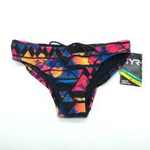 TYR Womens Hipster Bikini Bottoms Drawstring Floral Geometric Colorful S 4/6 - £11.58 GBP