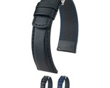 Hirsch Runner Leather Watch Strap - Black - L - 18mm / 16mm - Shiny Silv... - £61.49 GBP