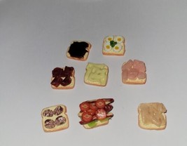 Dollhouse Open Face Sandwiches Ham Turkey BLT cheese Egg Chocolate Snack Lunch - £6.91 GBP