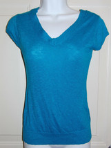 GAP Teal Blue Thin Short Sleeve Blouse Size XS *EUC  - $3.99