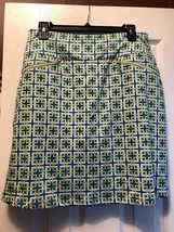 NWT Ladies GG Blue Peacock Blue Lime Plaid Pull On Knit Golf Skort - M XL - £29.10 GBP