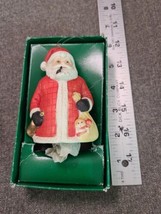 Vintage Dept 56 Porcelain Bell Santa Christmas Tree Ornament IOB - £8.62 GBP