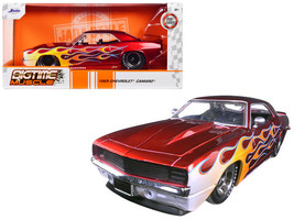 1969 Chevrolet Camaro Red with Flames 1/24 Diecast Model Car by Jada - £32.64 GBP