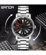Men Car Rim Wristwatch 360 Degree Rotating Wheel Rim Dial Watches Stainl... - £24.21 GBP+