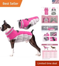 Plush Turtleneck Dog Coat - XLarge Windproof Winter Jacket with Leash D-... - $65.99