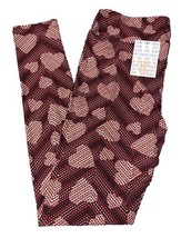NEW LuLaRoe Tall &amp; Curvy (12-18) TC Black With Mini Hearts Valentine Leg... - $19.79