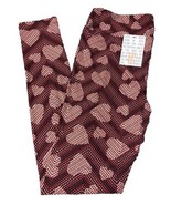 NEW LuLaRoe Tall &amp; Curvy (12-18) TC Black With Mini Hearts Valentine Leg... - $17.81