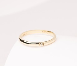 Yellow Gold Wedding Band, Classic Wedding Band,  Simple Band Ring, 14K Solid Gol - $387.00