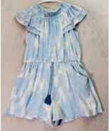 Hannah Banana Romper Girls Size 16 Blue Tie Dye Cotton Sleeveless Mock Neck - £11.73 GBP