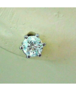 Earth mined Diamond Earrings Deco Design Solitaire Studs Solid 14k White... - $3,420.30 CAD