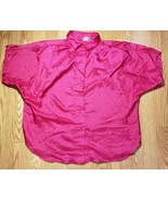 Vintage Laura Mae Women&#39;s Shirt Top Blouse Size: Medium Pink CUTE Button - £16.36 GBP