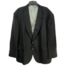 Stafford Mens Two Button Suit Jacket Black Single-Breasted Notch Lapel L... - $59.84