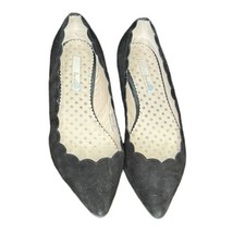 Boden Womens Flats Block Scallop Edge Pointed Suede Slip On Shoes Black ... - $27.64