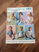 Vintage Bernat Six For Beautiful Babies Toddlers Knitting Booklet 157 6 mths-1 y - £9.60 GBP
