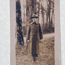 RPPC WWI  US Army Soldier Wearing Trench Coat Infantry Doughboy - £15.53 GBP