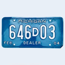 2004 United States Michigan Base Dealer License Plate 646D03 - £13.13 GBP