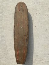 vtg wooden roller derby skateboard 28” red wheels - £87.91 GBP