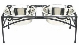 Regal Double Elevated Feeder Large Black - $2,873.51 MXN