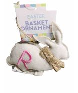 Easter Bunny Monogram Letter R Hanging Fabric Charm Ornament 5 Inches Tall - €21,72 EUR