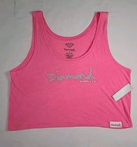 Diamond Supply Co Pink Sleeveless Loose Fit Crop Tank Top Womens Size M - £19.38 GBP