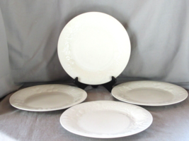 Gibson Everyday dinner plates Flourish set of 4 white 10-1/2&quot; embossed - $42.09