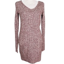 American Eagle Outfitters Sweater Dress XS Pink Marled Long V-Neck New - $29.00