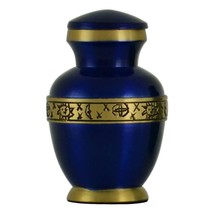 Small/Keepsake 4 Cubic Inches Blue Moon &amp; Stars Brass Cremation Urn for Ashes - £47.84 GBP