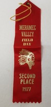 Ribbon Award Meramec Valley Field Day Headdress Second Place 1977 Vintage - £10.67 GBP