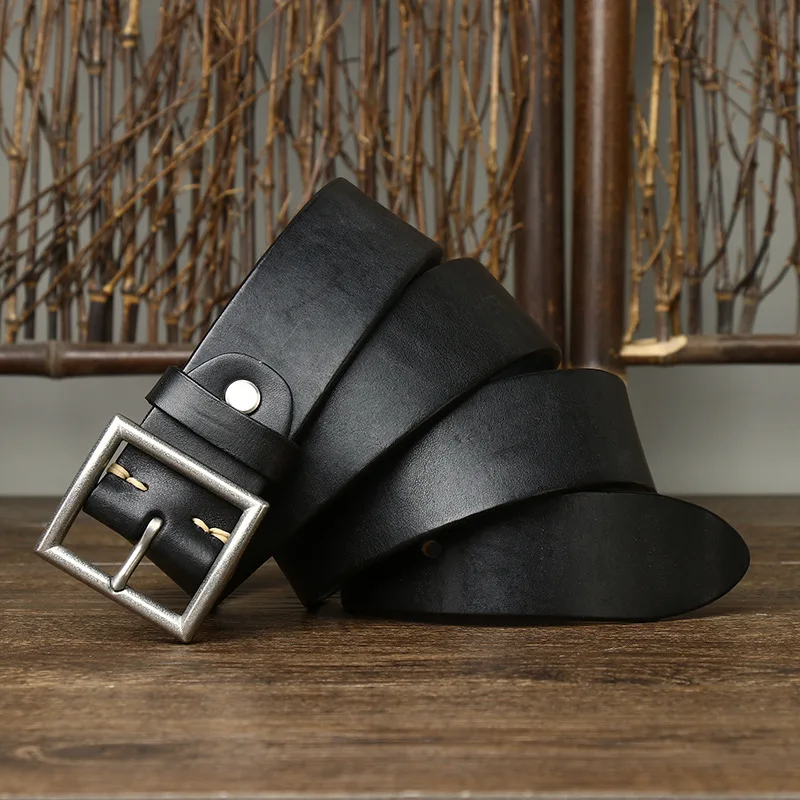 3.8CM Real Cow Genuine Leather  Strap Male Belts Cowskin Retro Vintage S-115CM - £46.58 GBP