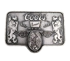 Coors Banquet Beer Waterfall Lions Belt Buckle Adolph Coors Company 1970s - £21.73 GBP