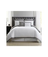 Truly Soft Everyday Full/Queen Hotel Border 7-pc  Duvet Cover Set White/... - £62.94 GBP