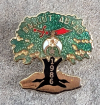 1986 Ballut Abyad New Mexico Masonic Shriners Tree Vintage Enamel Lapel ... - $6.99