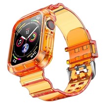 Apple Watch Band Transparent Orange Sizes 38mm 40mm 41mm Bumper Strap - $14.50