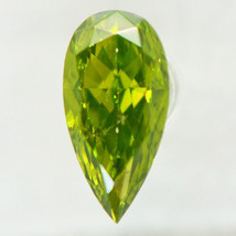 Pear Shape Diamond Fancy Green Loose Enhanced 0.52 Carat SI2 IGI Certificate - £395.68 GBP
